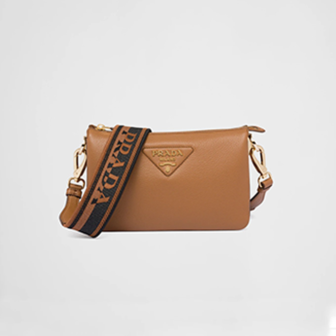 prada grained leather shoulder crossbody bag #1bh194